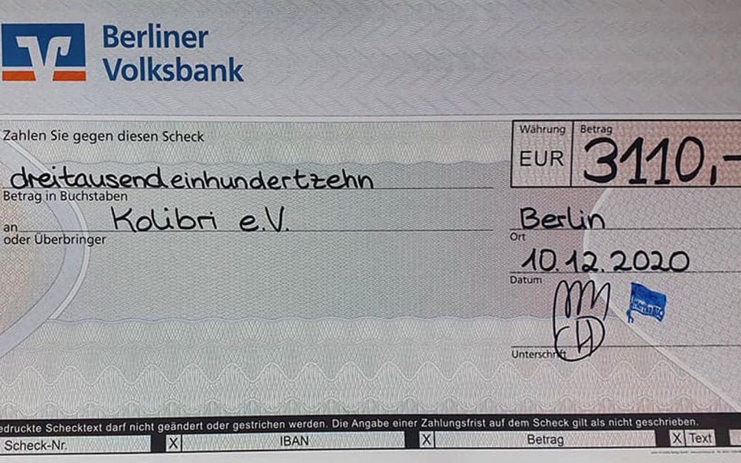 Scheckübergabe durch Herthino