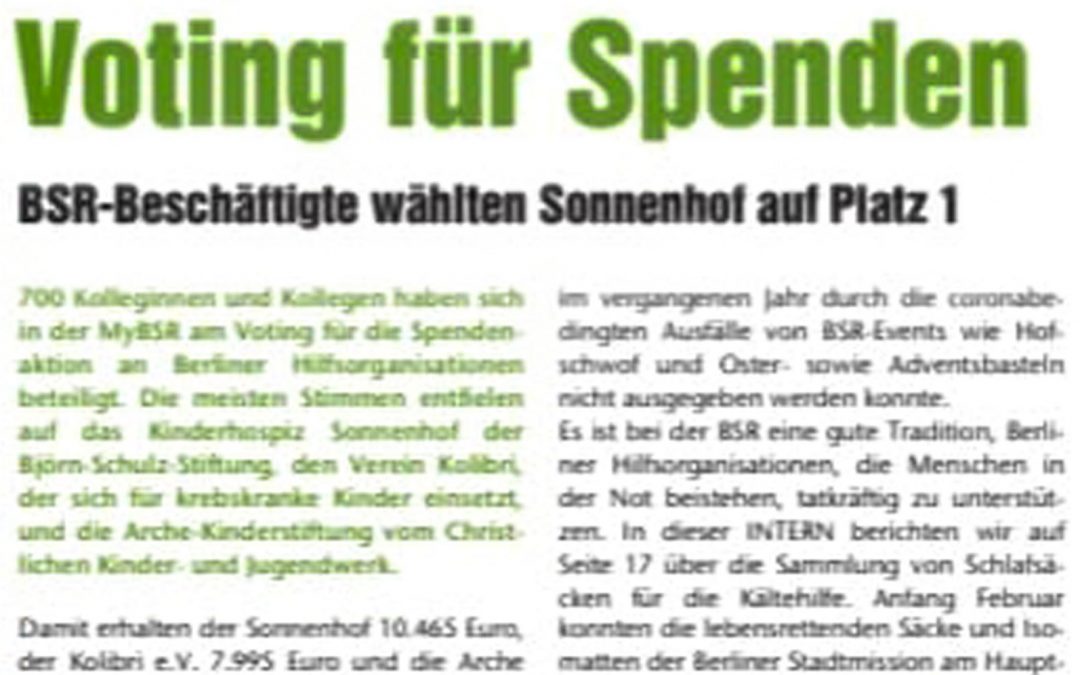 Einen großen Dank an die BSR