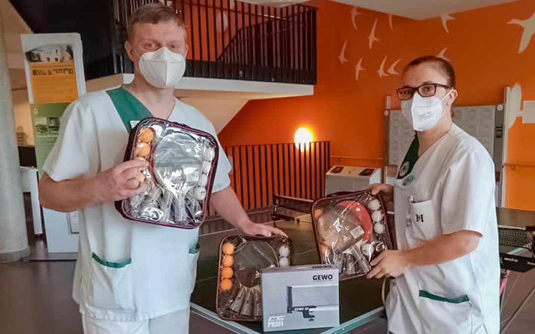 Neues Tischtennis-Set für die Kinderonkologie