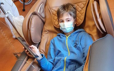 Ein Massage- Sessel für die Kinderkrebsstation