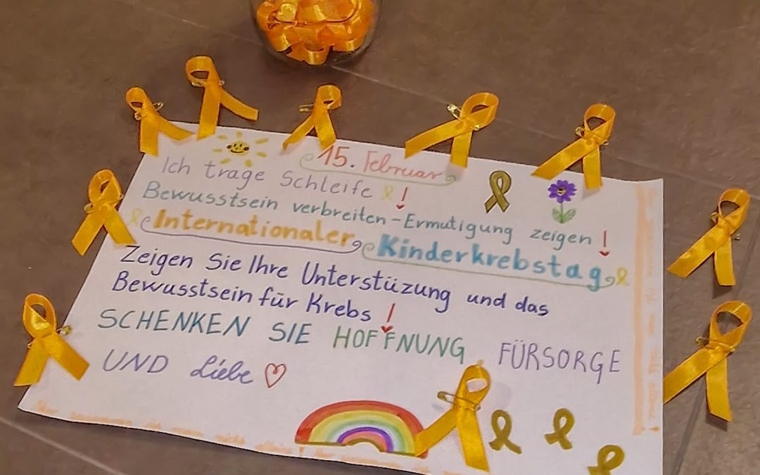 Matti machte in der Schule auf den Weltkinderkrebstag aufmerksam