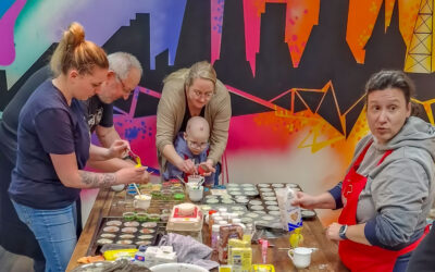 Wir haben Muffins auf der Kinderkrebsstation im Helios Klinikum gebacken