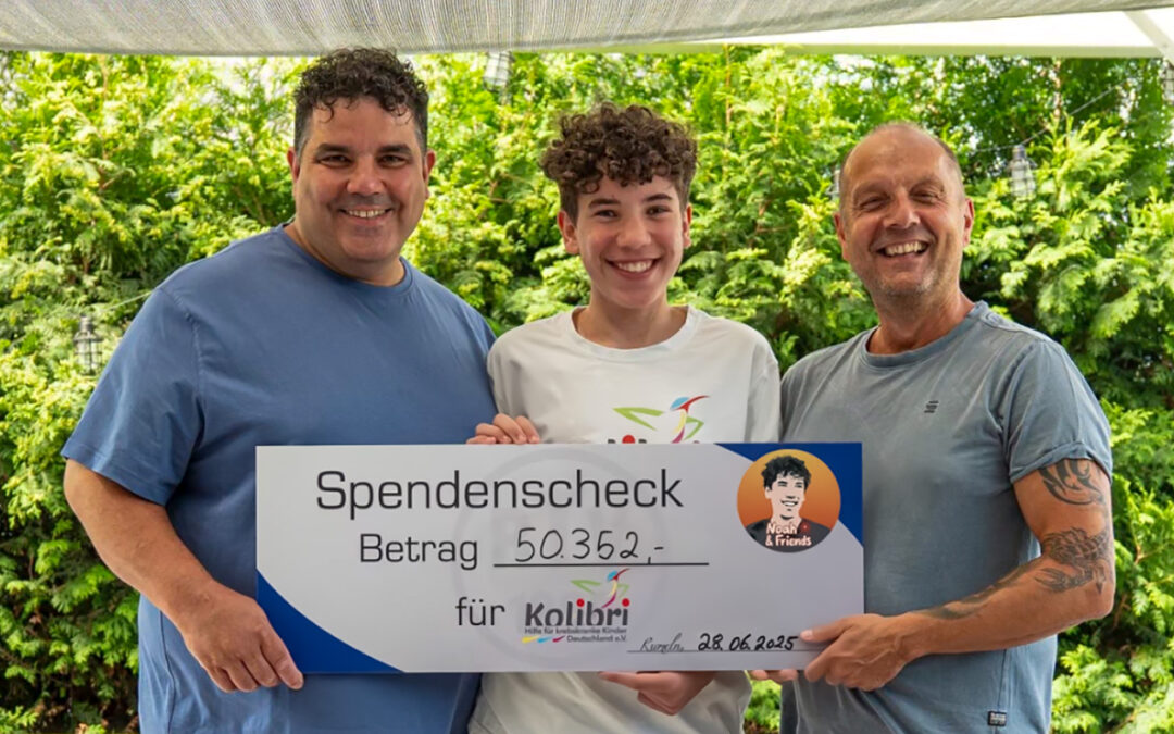 Mit grünem Daumen und großem Herz bringt Noah auch dieses Jahr eine beachtliche Spende ein